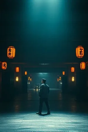 夜航信号剧集封面：灯塔光束穿过雨幕